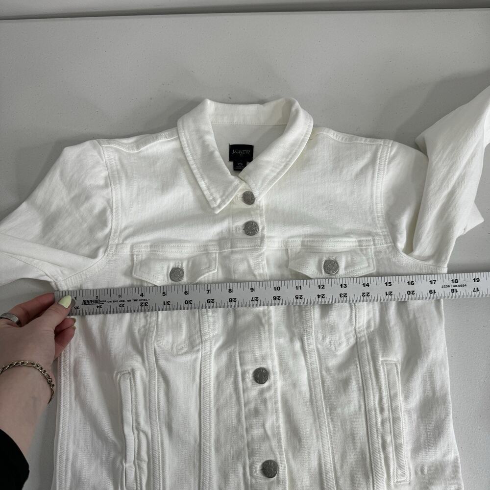 J.Crew Womens Jean Jacket XS White Wash Classic Crop Preppy Old Money Prep 2024 - Picture 5 of 13
